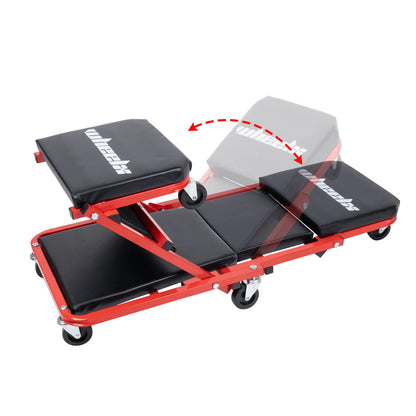 3-in-1 Rolling Mechanic Creeper Z Seat, Foldable Garage Chair