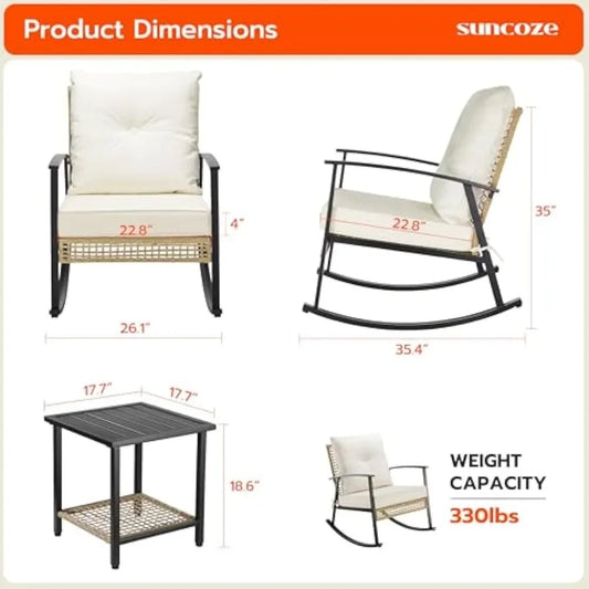 3 Piece Patio Furniture Set