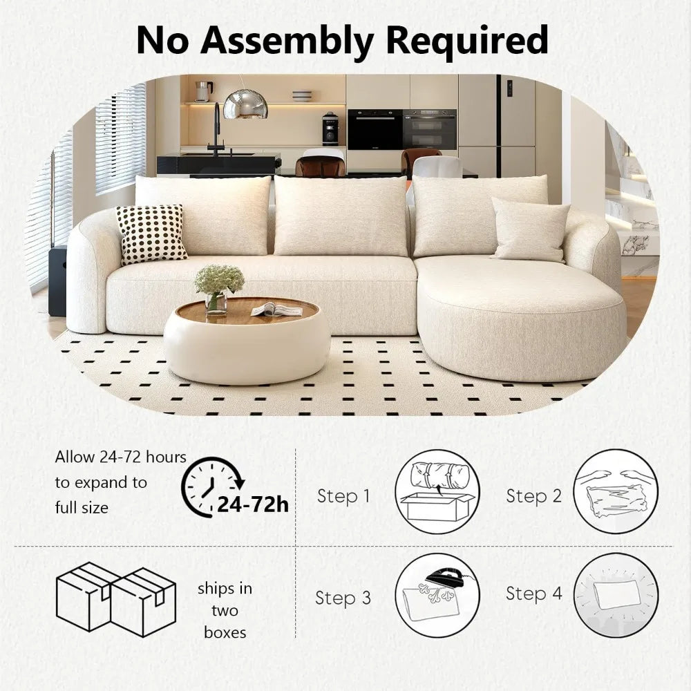 Sectional Luxury Modern Curved Back Sofa