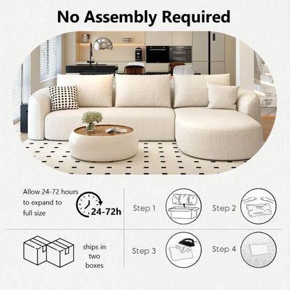 Sectional Luxury Modern Curved Back Sofa
