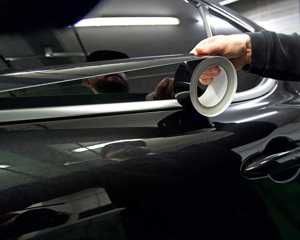 Glossy Black Vinyl Wrap Stripes