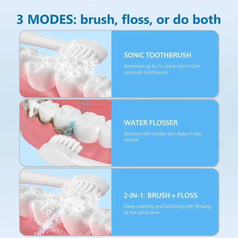 Toothbrush with Water Flosser, Wireless Charging