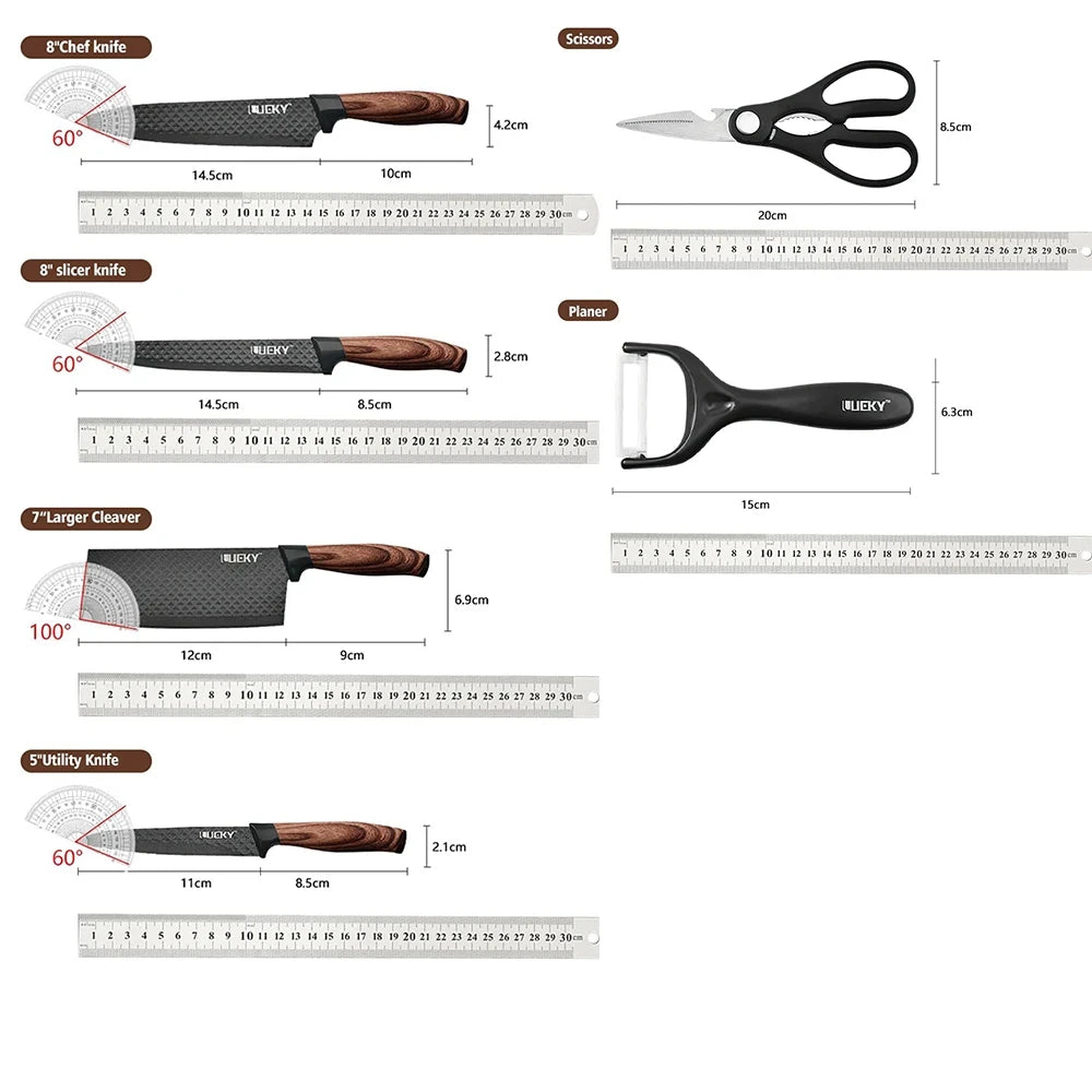 Stainless Steel Knife, 6-Piece Kitchen Tool Set