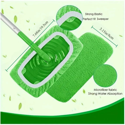 12 Piece Washable Green Mop Cloth