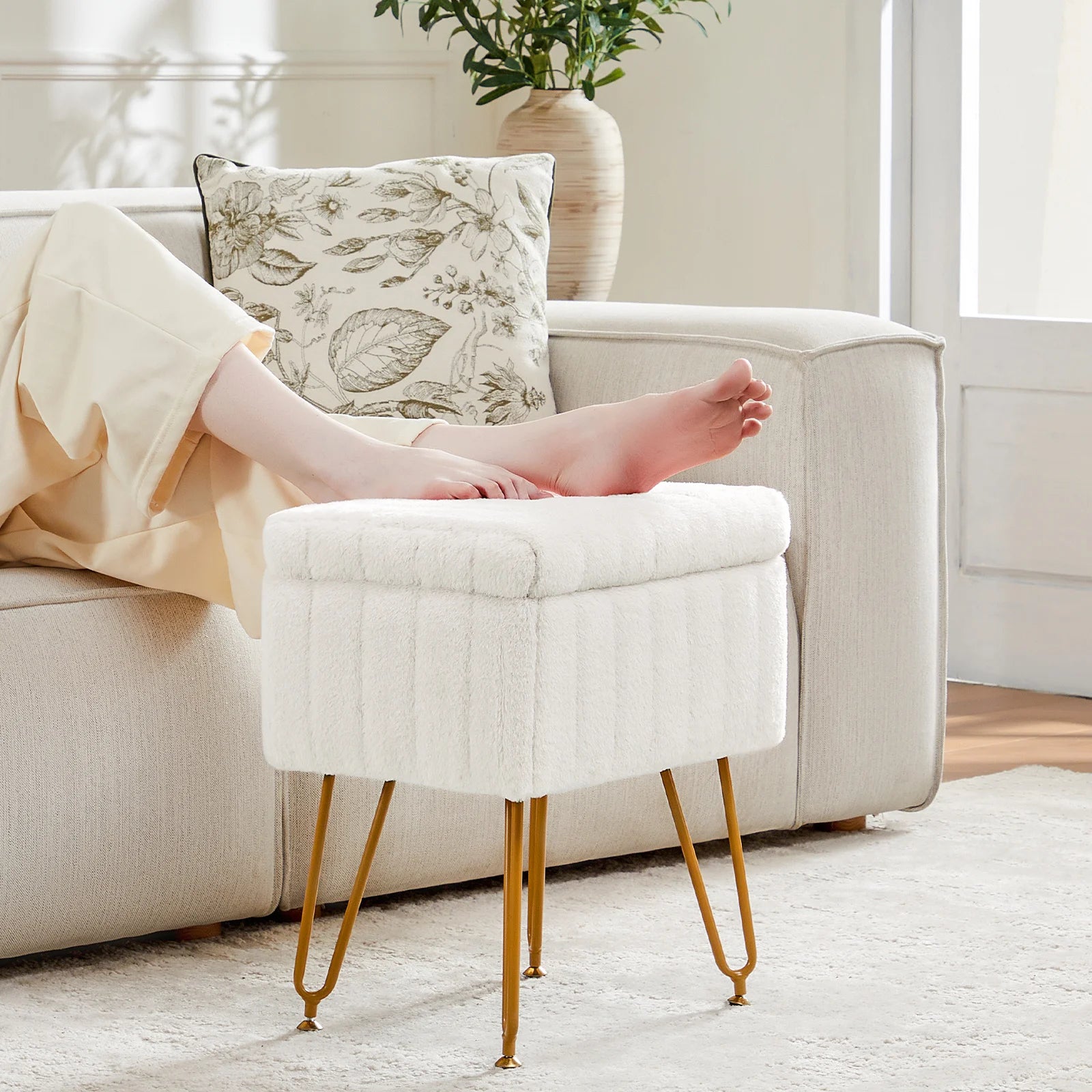 Living Room Hidden Storage Stool – CozyNestingHaven
