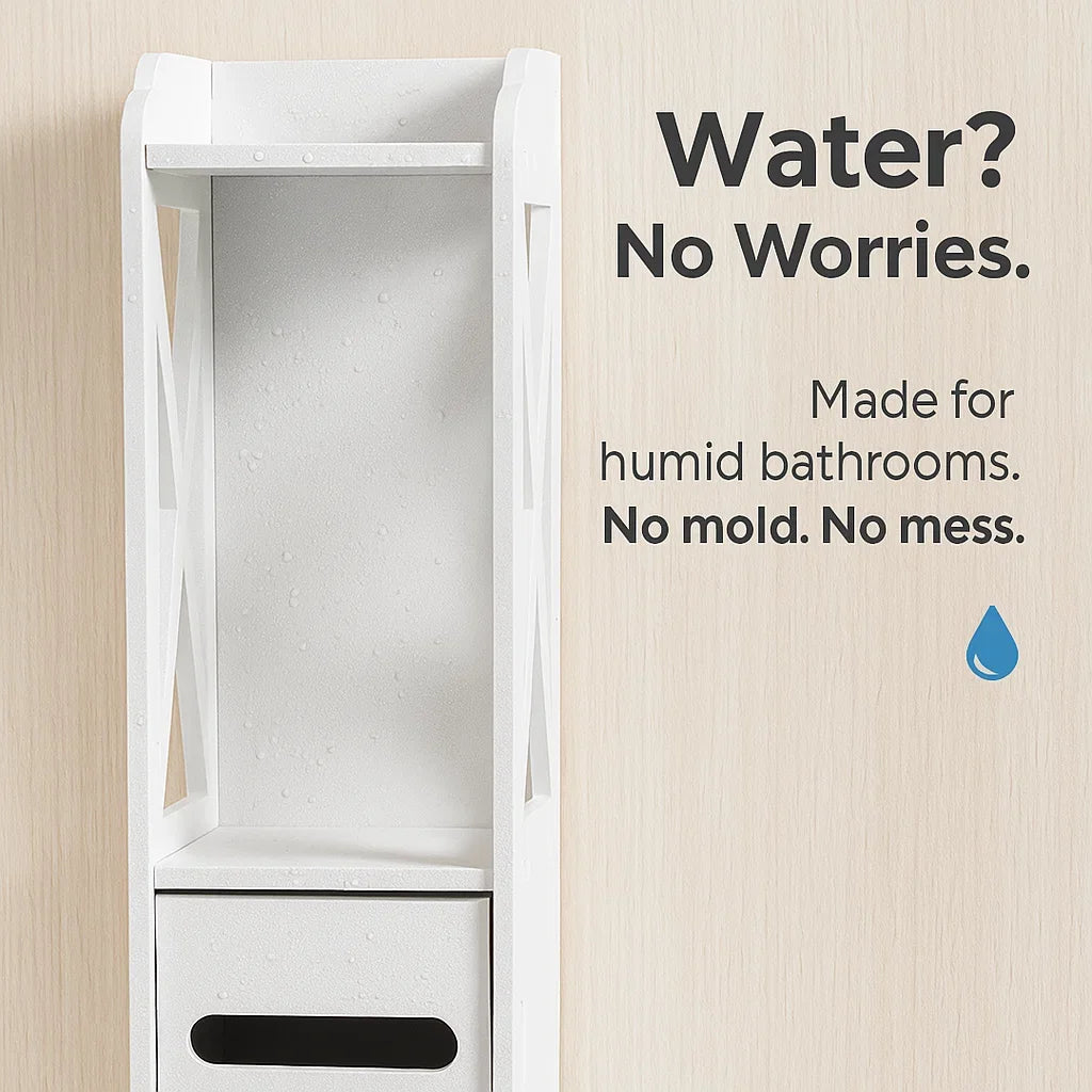 Bathroom Toilet Furniture Cabinet, White