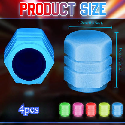 4pc. Fluorescent Valve Stem Covers