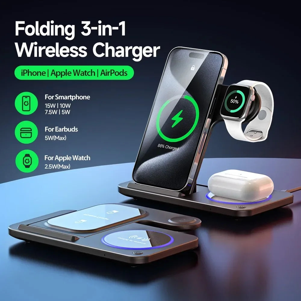 3 in 1 Fast Wireless Charger Stand