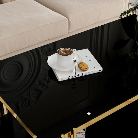 Stainless Steel Rectangle Glass Coffee Table