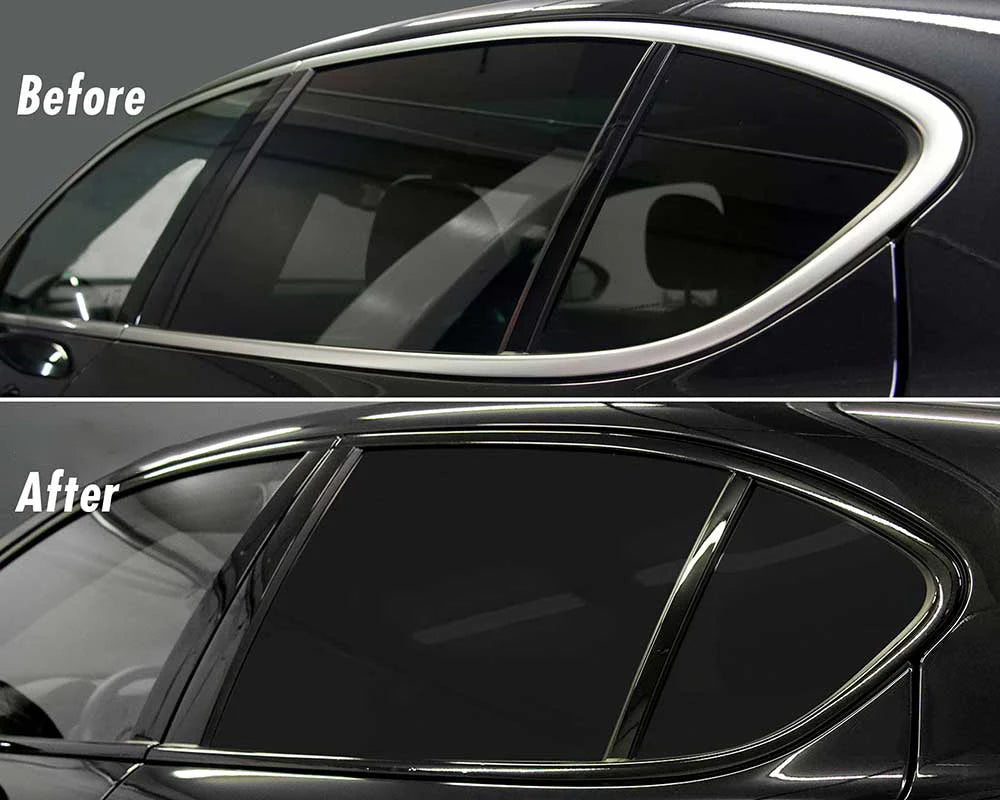 Glossy Black Vinyl Wrap Stripes