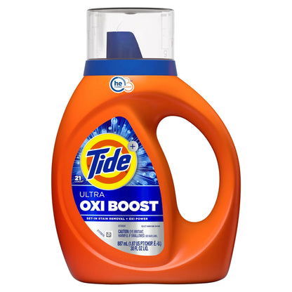 Tide + Oxi Liquid Laundry Detergent, Advanced Stain Remover
