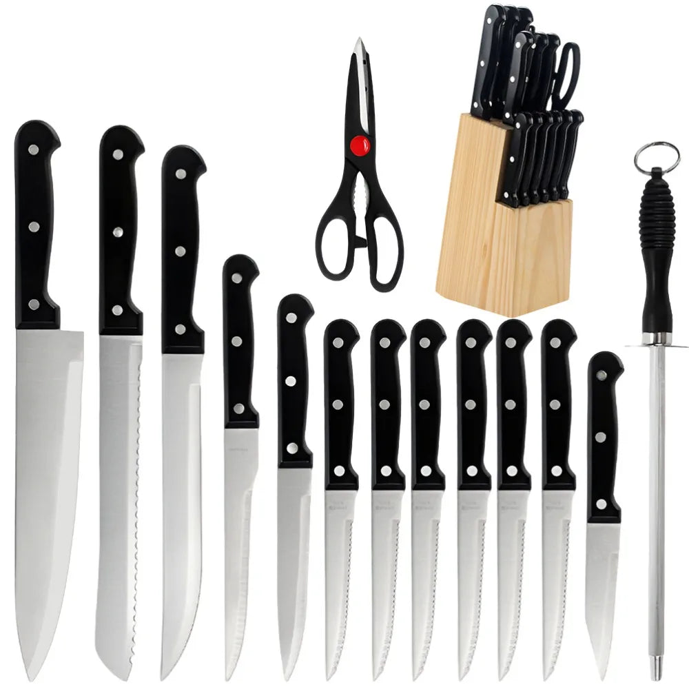 15pcs Chef Set Stainless Steel Kitchen Knives