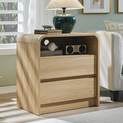 25" Tall Modern Nightstand with Charging Station