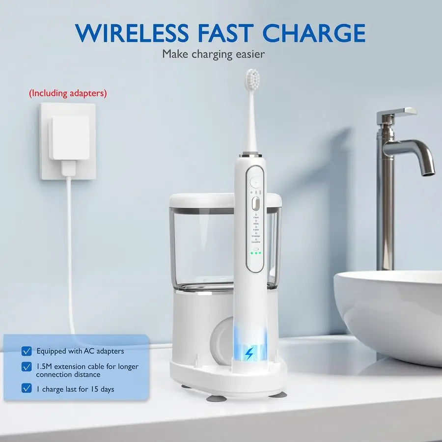 Toothbrush with Water Flosser, Wireless Charging