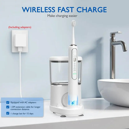 Toothbrush with Water Flosser, Wireless Charging