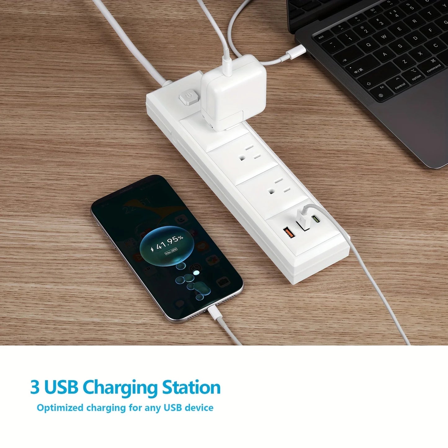 Power Outlets 3 Plug Strip