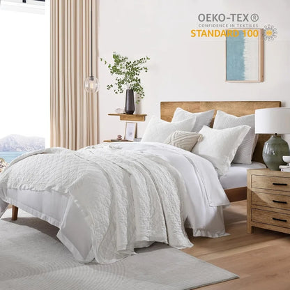 King Size Linen-Cotton Blend Quilt Set