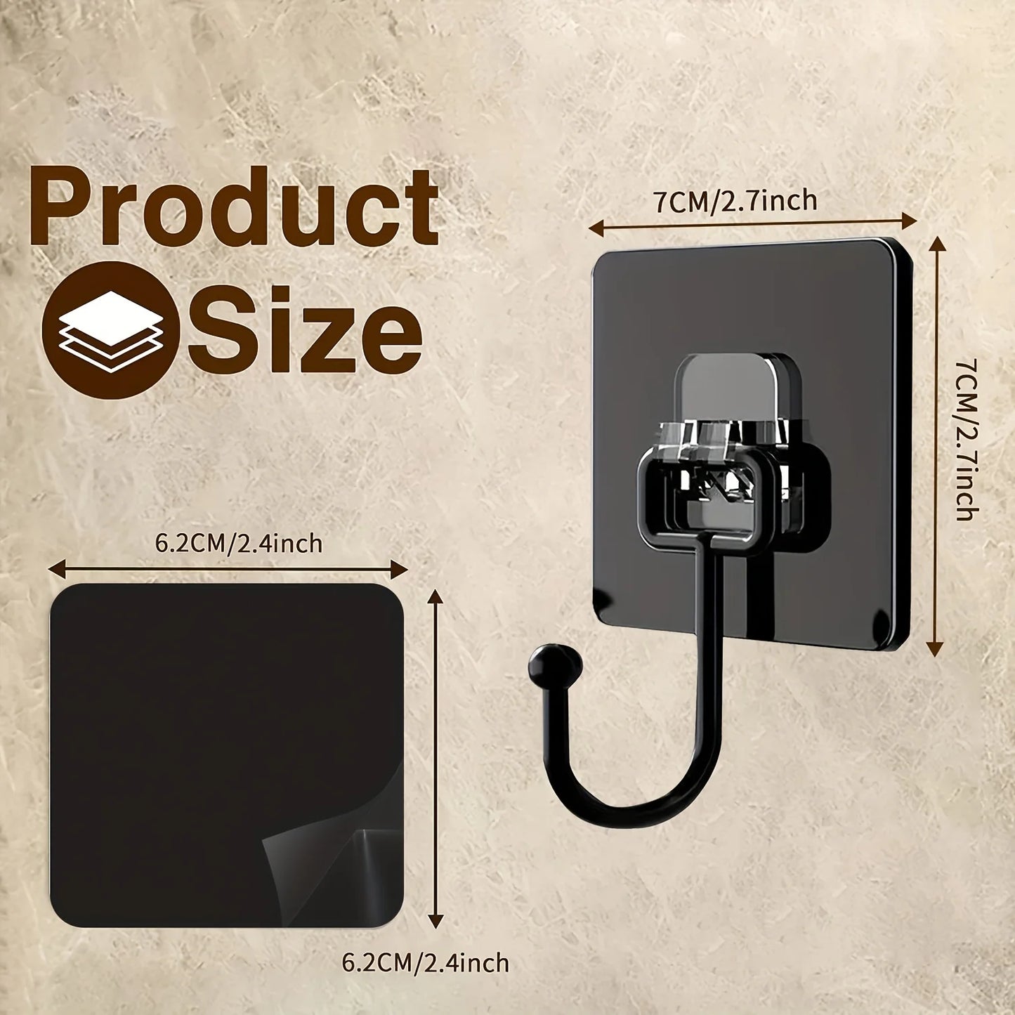Heavy Duty Wall Hooks - Self Adhesive Multi-Purpose