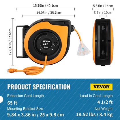 Retractable Extension Cord Reel