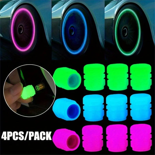4pc. Fluorescent Valve Stem Covers