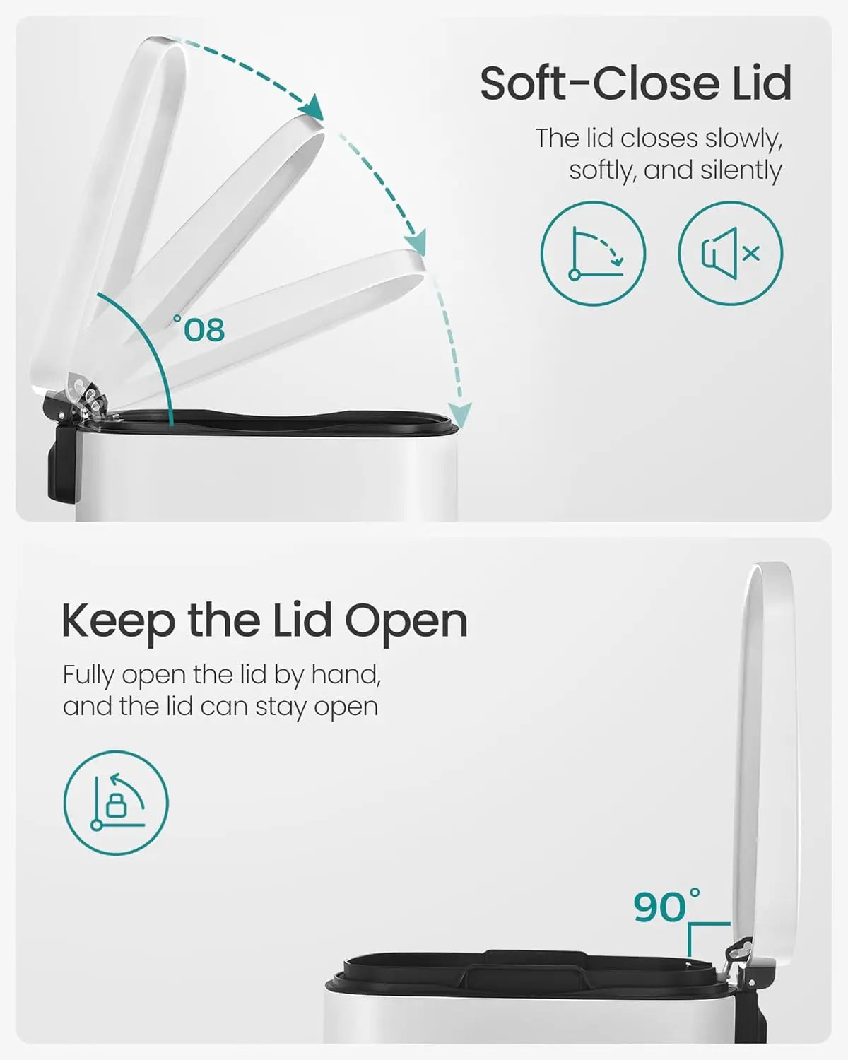 13 Gal. Trash Can, Stainless Steel