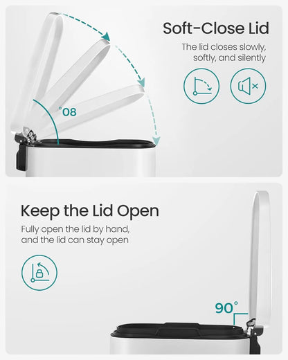 13 Gal. Trash Can, Stainless Steel