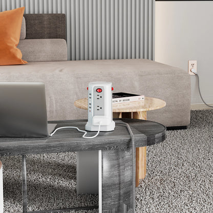 Braided Extension Cord Plug-in Outlet Tower