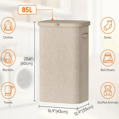 Laundry Basket with Wheels and Lid