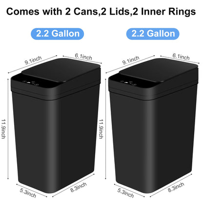 2 Pack Bathroom Automatic Trash Can