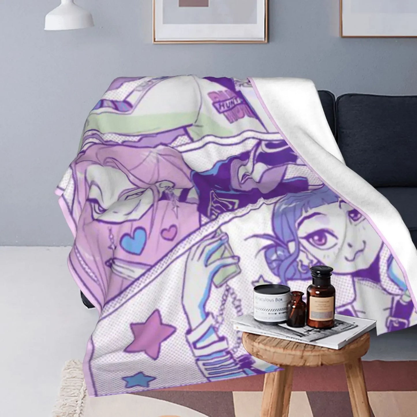 Cool K-Pop Demon Anime Flannel Blanket