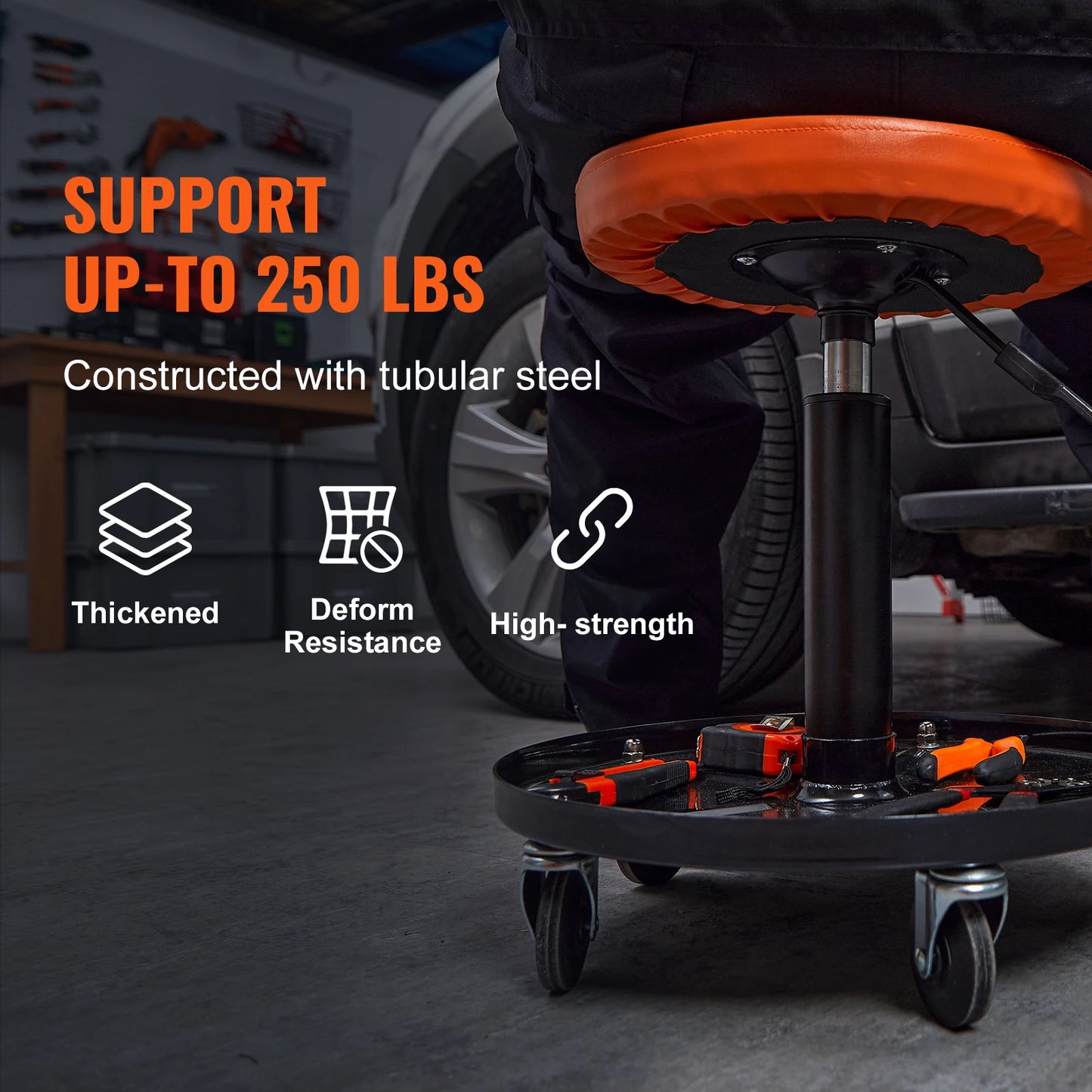 Mechanic Stool, 250lb Capacity